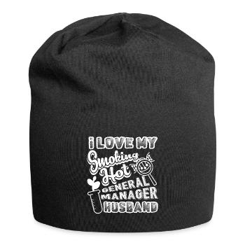 General Manager I Love My General Manager Husband - Jersey Beanie - black - Front