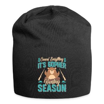 Murmeltier, Jäger, Jagd - Jersey-Beanie - Schwarz - Vorne