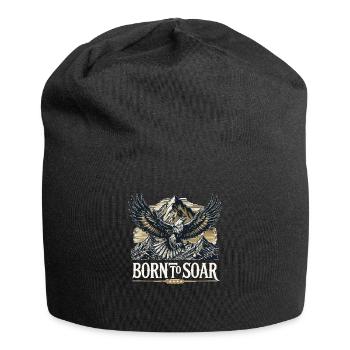 Mountains Nature And Eagle Born To Soar - Jersey Beanie - black - Front