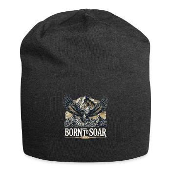 Mountains Nature And Eagle Born To Soar - Jersey Beanie - charcoal grey - Front
