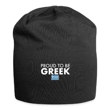 Proud To Be Greek Greek Flag - Jersey Beanie - black - Front