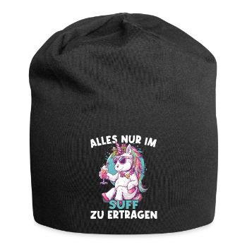Colorful Refreshing Cocktail Unicorn - Jersey Beanie - black - Front