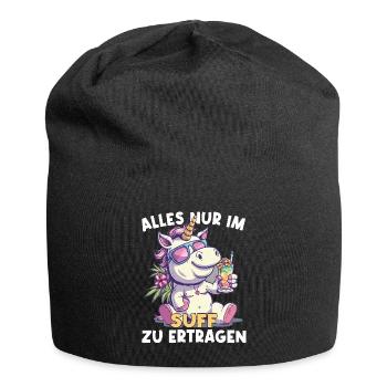 Colorful Refreshing Cocktail Unicorn - Jersey Beanie - black - Front