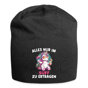 Colorful Refreshing Cocktail Unicorn - Jersey Beanie - black - Front