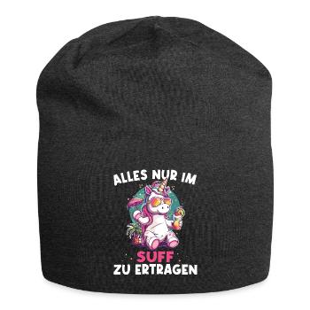Buntes Erfrischendes Cocktail Einhorn - Jersey-Beanie - Anthrazit - Vorne
