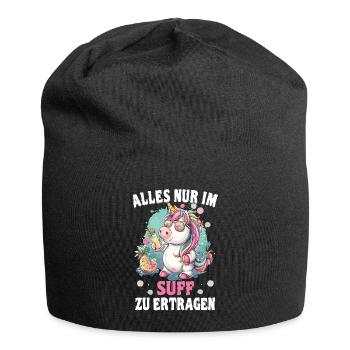 Colorful Refreshing Cocktail Unicorn - Jersey Beanie - black - Front