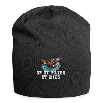 When it flies, it dies duck hunter stylish - Jersey Beanie - black - Front