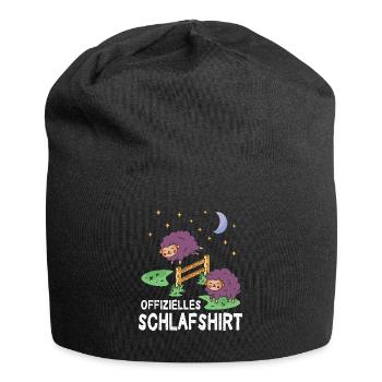 Offizielles Schlafshirt Schaf - Jersey-Beanie - Schwarz - Vorne