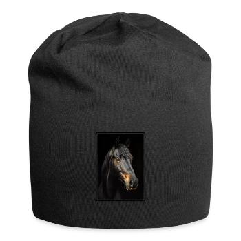 Pferde Pferd - Jersey-Beanie - Schwarz - Vorne