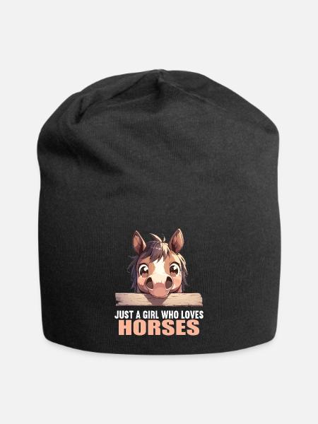 Pferde Pferd - Jersey-Beanie - Schwarz