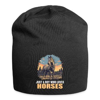Pferde Pferd - Jersey-Beanie - Schwarz - Vorne