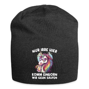 Erfrischendes Cocktail Einhorn Spruch - Jersey-Beanie - Anthrazit - Vorne