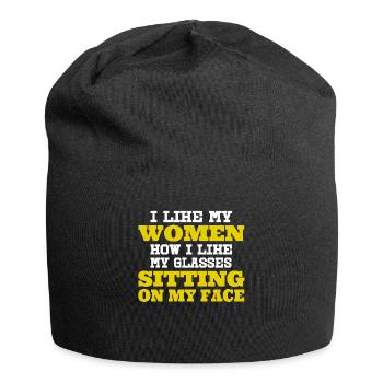 Des femmes assises sur mon visage une provocation - Bonnet en jersey - noir - Devant