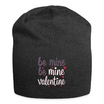 Be Mine Valentinstag Romantisches Outfit mit Herz - Jersey-Beanie - Anthrazit - Vorne