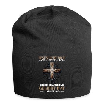 Service d’adoration des croyants catholiques chrétiens de Jésus - Bonnet en jersey - noir - Devant
