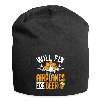 Will fix Airplanes for beer - Jersey Beanie - black - Front