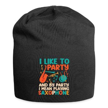 Saxophone J’aime faire la fête et par - Bonnet en jersey - noir - Devant