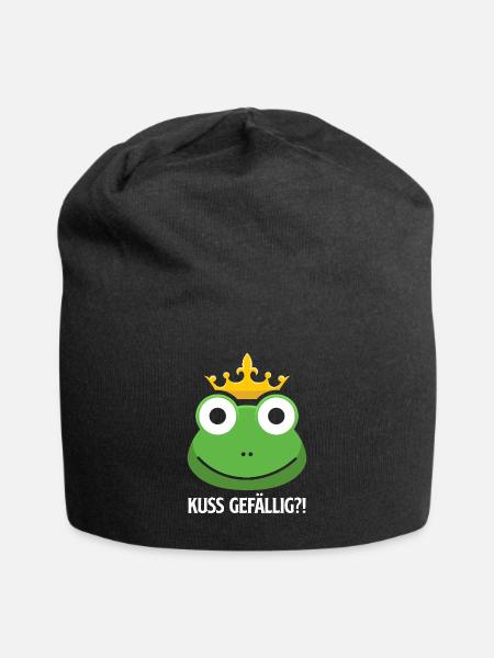 Froschkostüm KUSS GEFÄLLIG Faschings Kostüm - Jersey-Beanie - Schwarz