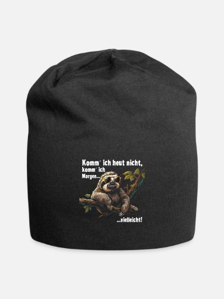 Faultier Büro Arbeitskollege Lustig - Jersey-Beanie - Schwarz