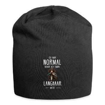 Deutsch Langhaar I Jagdhund Vorstehhund Motiv für - Jersey-Beanie - Schwarz - Vorne