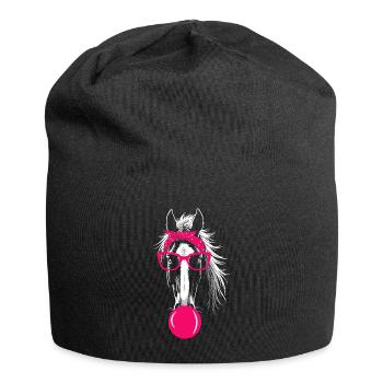 Haflinger Outfit Cheval Équitation Propriétaire de cheval - Bonnet en jersey - noir - Devant