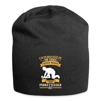 Old man, the parquet layer, is a tiler - Jersey Beanie - black - Front