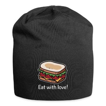 EAT WITH LOVE - Jersey Beanie - black - Front