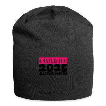 Jugendweihe 2025 Gästebuch Geschenk Mädchen Jungen - Jersey-Beanie - Schwarz - Vorne