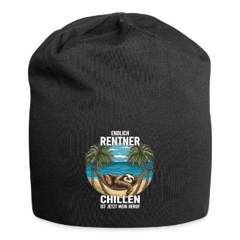 "Finally Pensioner" Chilling Sloth - Jersey Beanie - black - Front