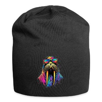 Walrus, tusks, seal, wild Pacific walruses - Jersey Beanie - black - Front