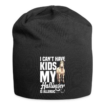 Haflinger is allergic Horse Mom Riding Horse Owner - Jersey Beanie - black - Front