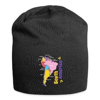 Carte colorée de l’Amérique du Sud - Bonnet en jersey - noir - Devant