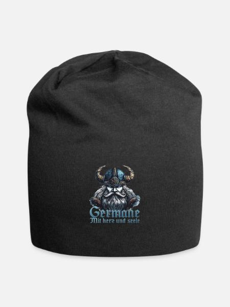 Germane mit Herz und Seele Nordisch Wikinger - Jersey-Beanie - Schwarz