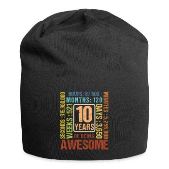 10 Jahre alt! Geburtstagsgeschenk 10. Geburtstag - Jersey-Beanie - Schwarz - Vorne
