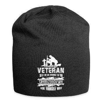 Veteran I am A Nice Veteran - Jersey Beanie - black - Front