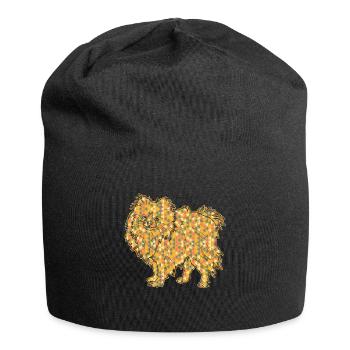 Pomeranian Geometric Tee - Jersey Beanie - black - Front