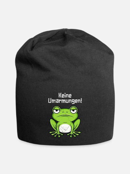Faschings Kostüm KEINE UMARMUNGEN Lustiges - Jersey-Beanie - Schwarz