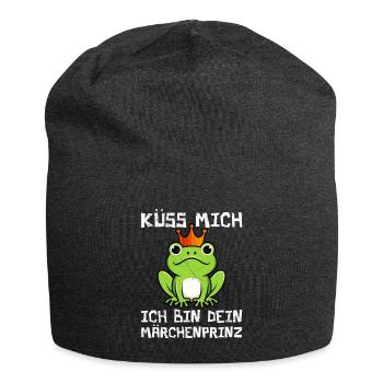 Froschkostüm KÜSS MICH ICH BIN EIN MÄRCHENPRINZ - Jersey-Beanie - Anthrazit - Vorne