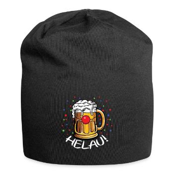 Fasching Helau Bierkrug Konfetti Karneval Humor - Jersey-Beanie - Schwarz - Vorne