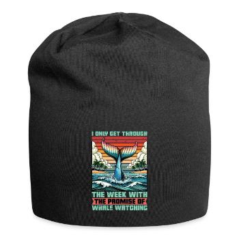 Whale Watching I Only Get Through The Week Sailing - Jersey-Beanie - Schwarz - Vorne