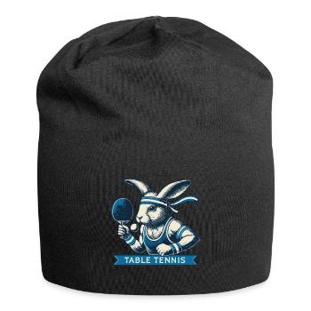 Bunny Table Tennis Master Vintage Retro Style - Jersey Beanie - black - Front