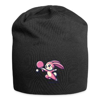 Kawaii Bunny Plays Table Tennis Cute - Jersey Beanie - black - Front
