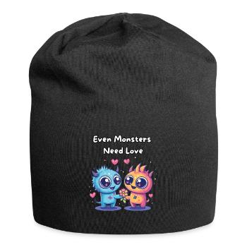 Even Monsters Need Love - Süße Monster - Jersey Beanie - black - Front