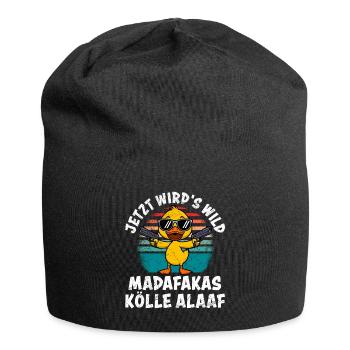Karneval Ente JETZT WIRD'S WILD MADAFAKAS KÖLLE - Jersey-Beanie - Schwarz - Vorne