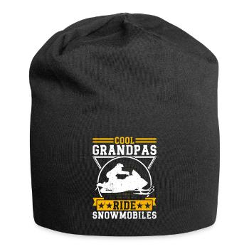 Cool grandpas driving snowmobiles - Jersey Beanie - black - Front