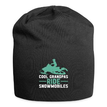 Cool grandpas driving snowmobiles - Jersey Beanie - black - Front