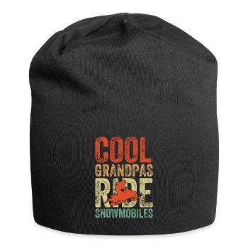 Coole Opas fahren Schneemobile - Jersey-Beanie - Schwarz - Vorne