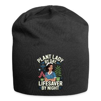 Plant Saver by Day Life Saver by Night Nurse - Jersey Beanie - black - Front