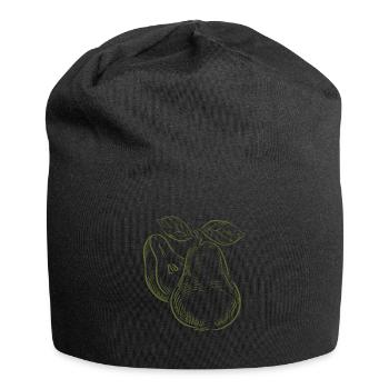 Poires astucieuses avec des feuilles - Bonnet en jersey - noir - Devant