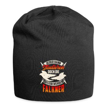 Falkner werden nur die Besten Beizjagd Falknerei - Jersey-Beanie - Schwarz - Vorne